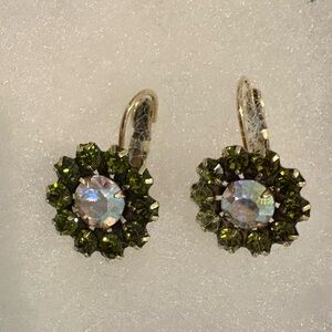 Sparkling Olive Crystal Earrings